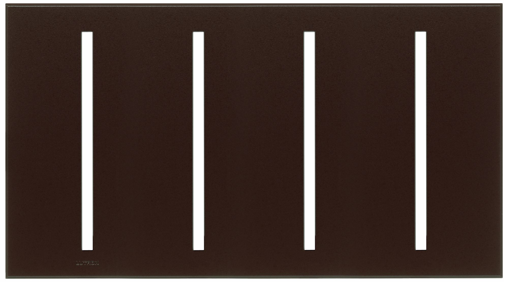 Lutron Vierti Brown Four Gang Screwless Faceplate