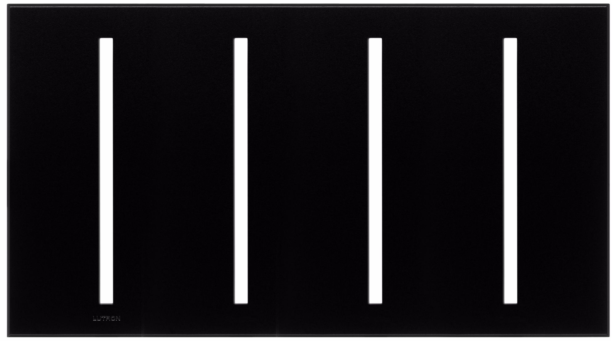 Lutron Vierti Black Four Gang Screwless Faceplate