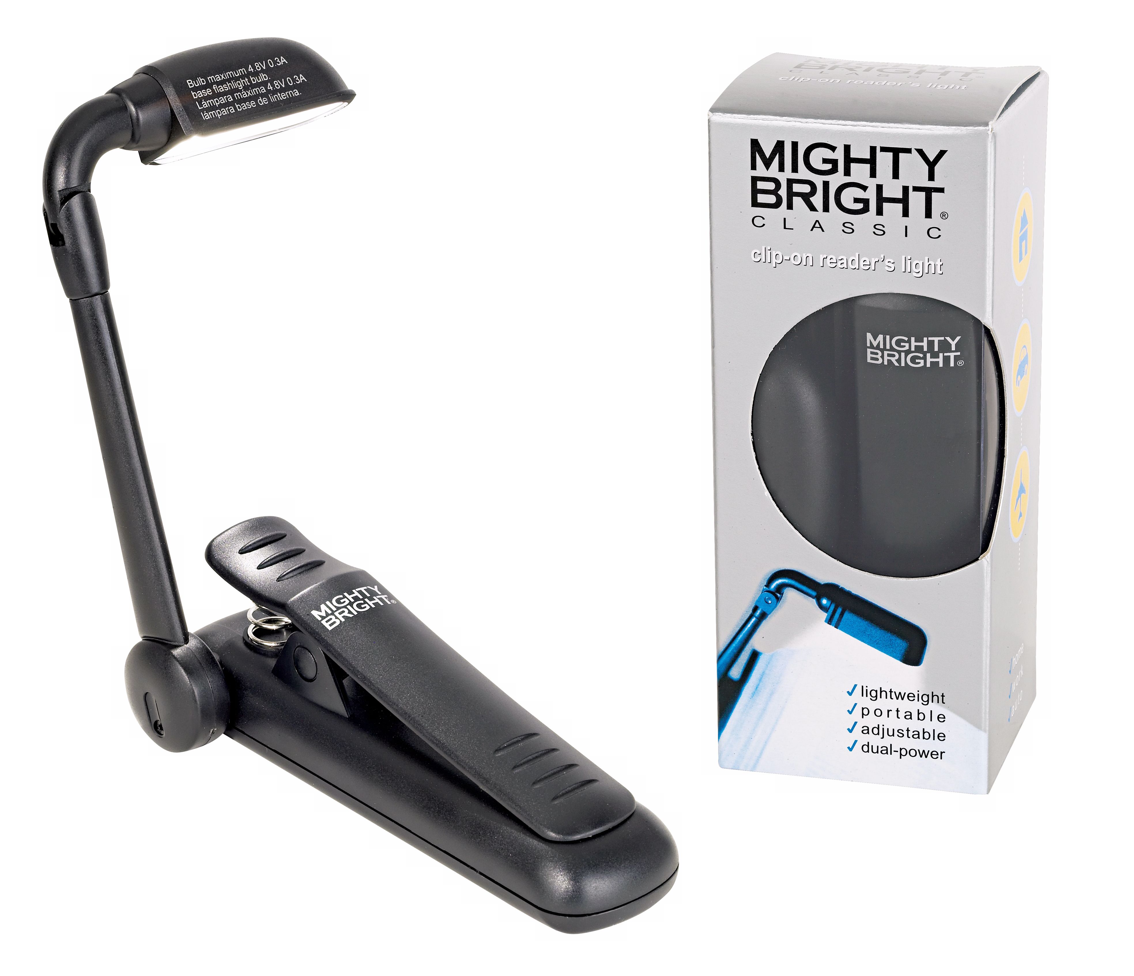 Mighty Bright Clip-On Black Book Reading Light