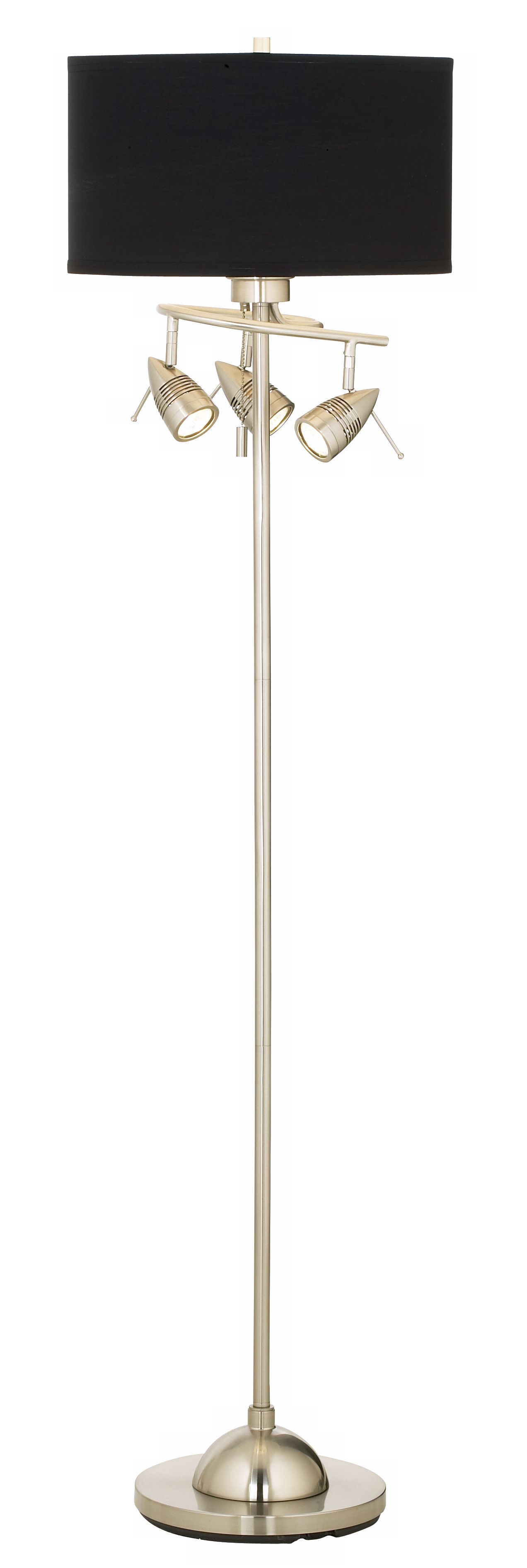 Brushed Nickel Bullet Lights with Drum Shade Floor Lamp