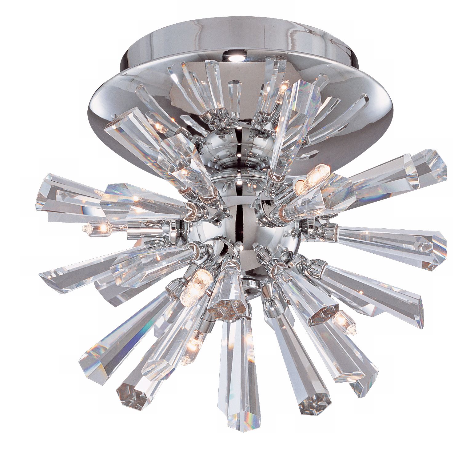 Possini Euro Crystal Burst 8" Wide Chrome Ceiling Light