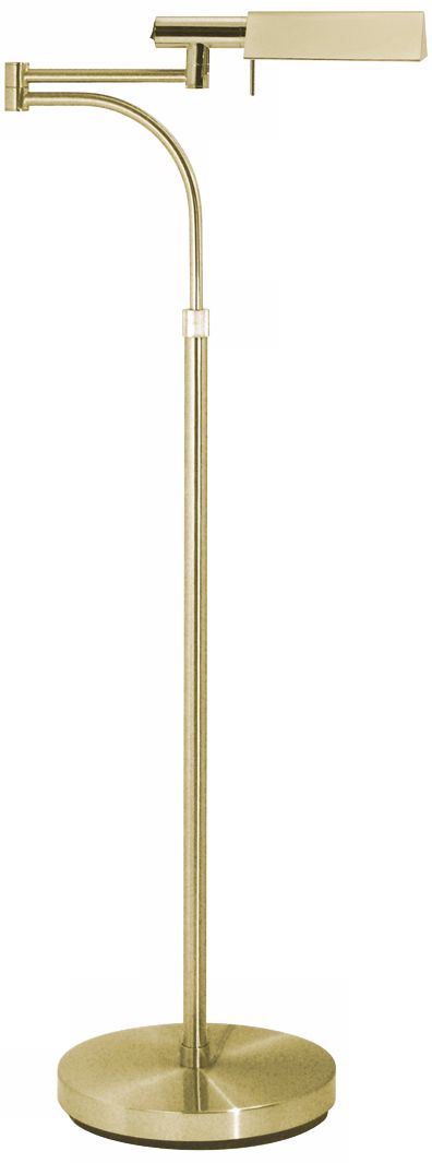 Sonneman E-Tenda Satin Brass Swing Arm Pharmacy Floor Lamp