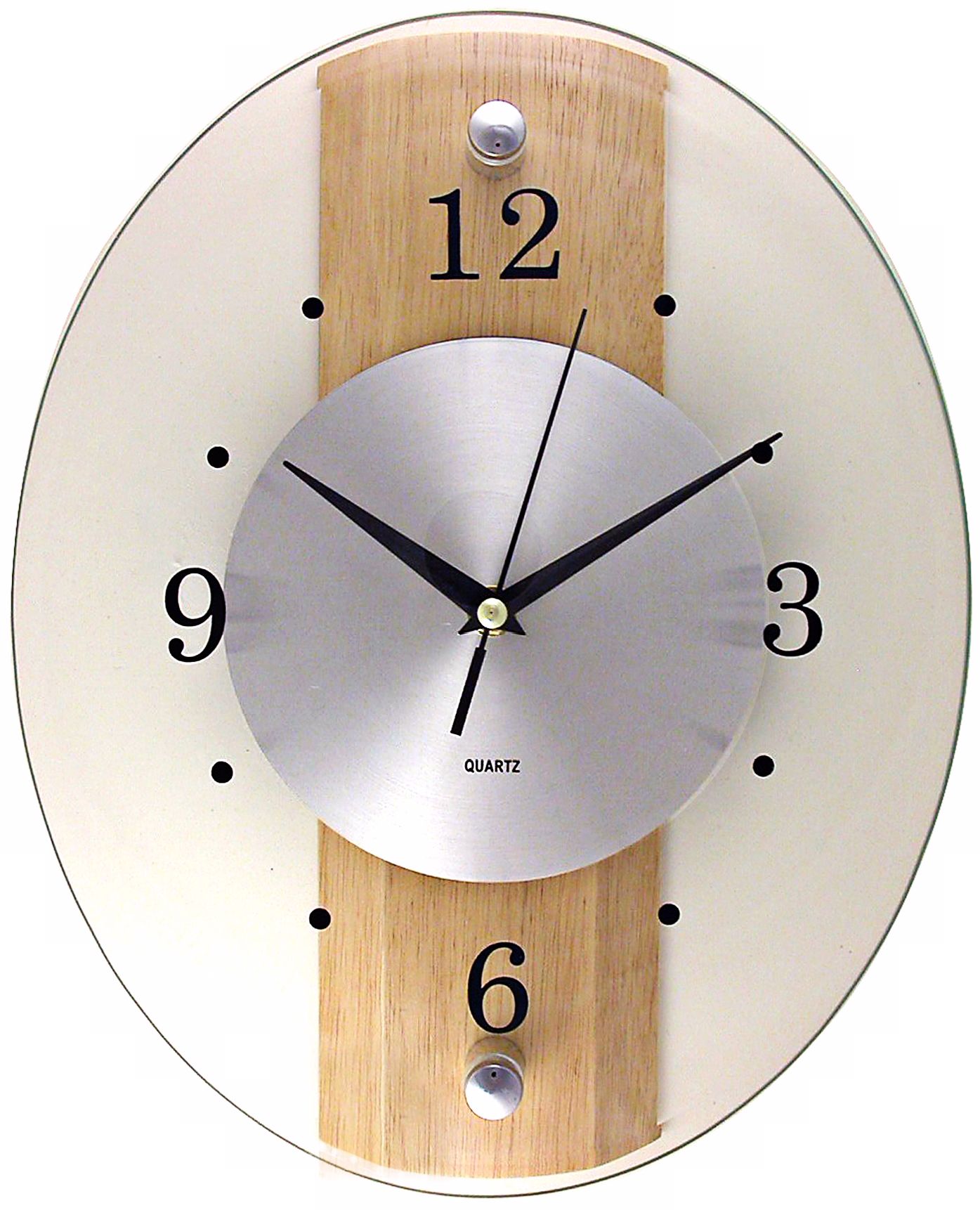 Glass Wood Oblong 13" High Wall Clock