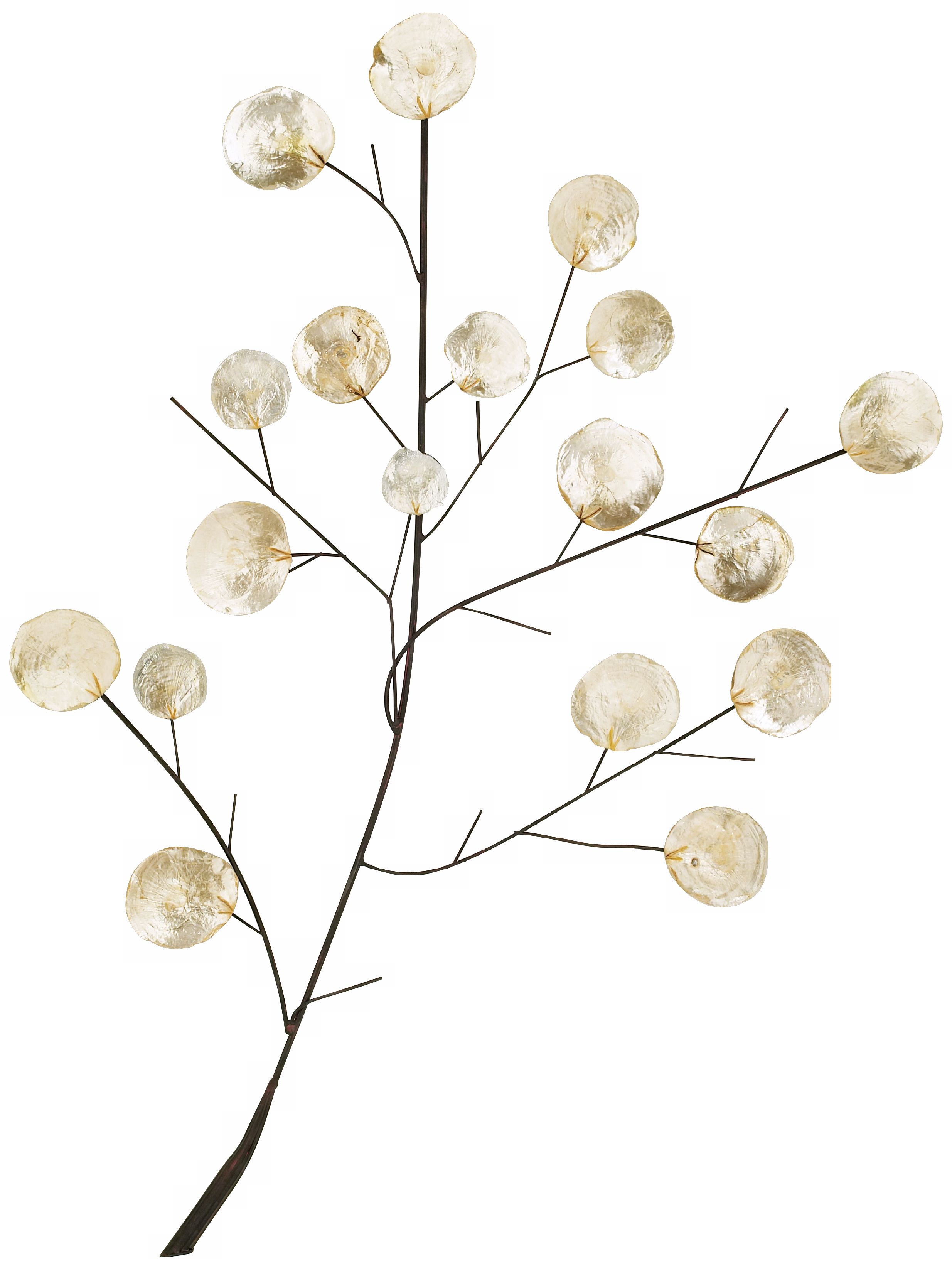 Capiz Shell Metal Branch 37 3/4" High Wall Decor