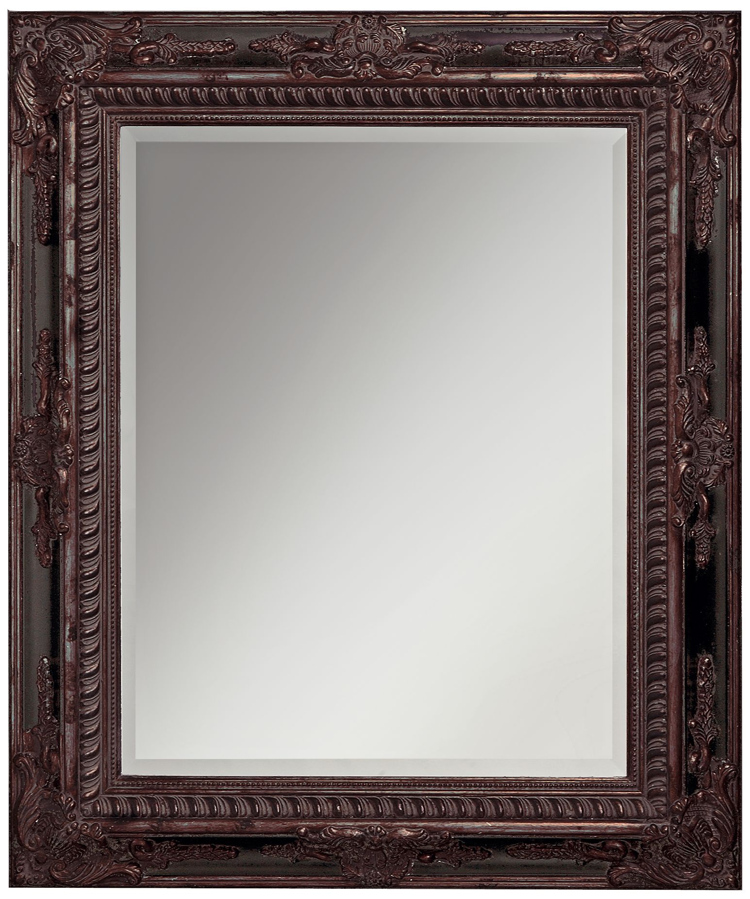 Jerome Bronze and Black Inlay 37" High Wall Mirror
