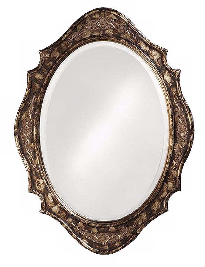 Antique Silver Edwardian 38" High Wall Mirror