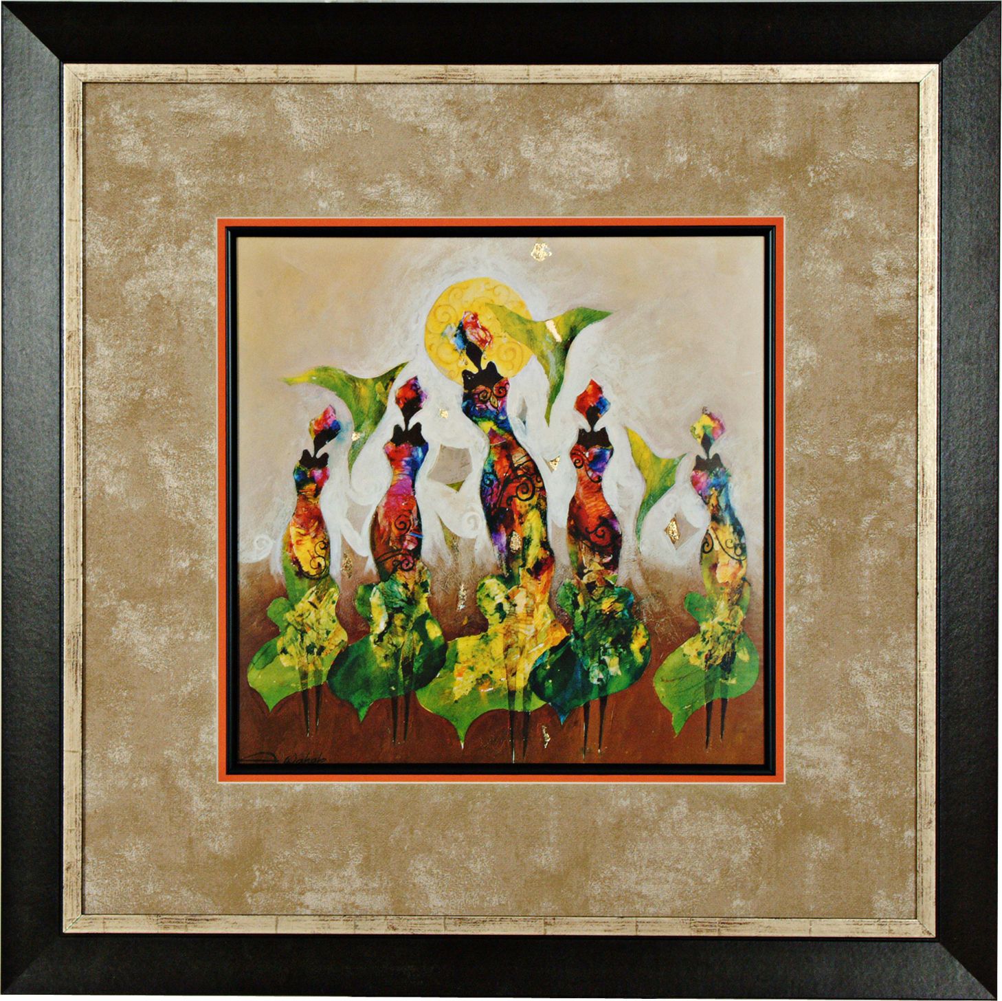 Dancing Figures I 36" Square Art Print