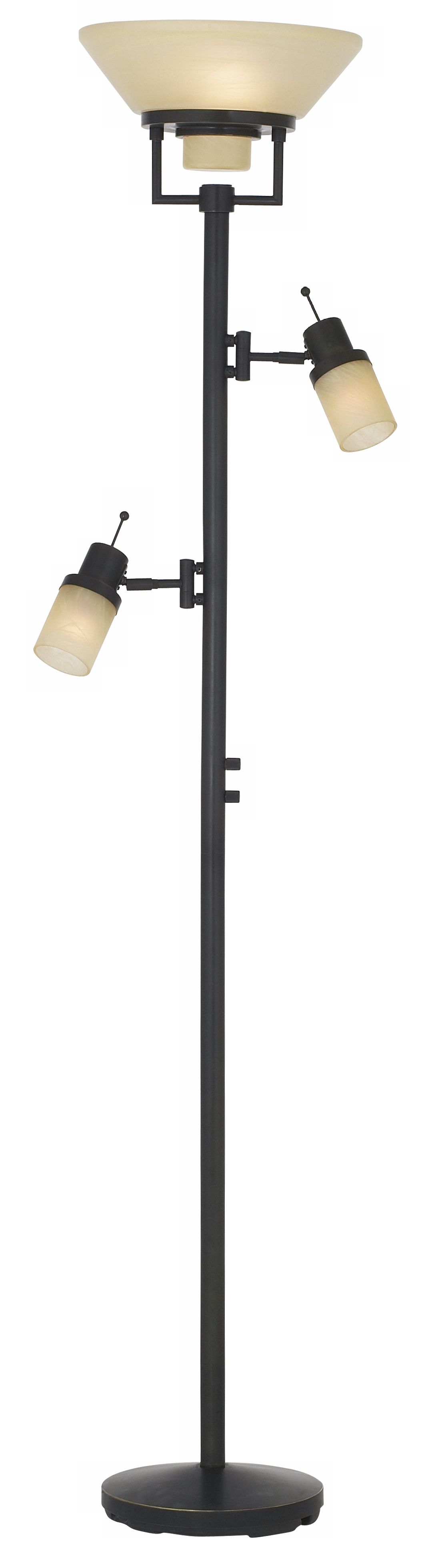 Bronze Finish Dual Swing Arm Torchiere Floor Lamp