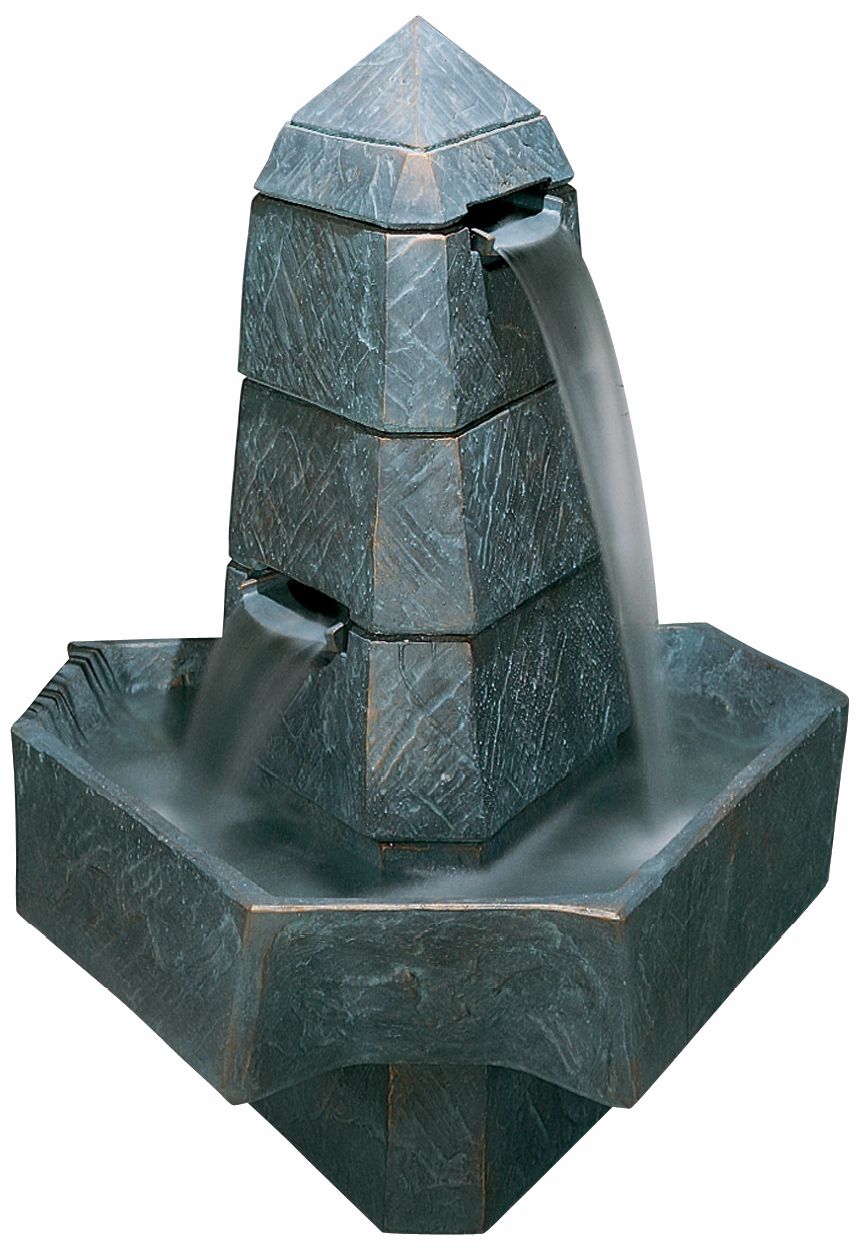 Henri Studios Abstract Obelisk Bronze Patina Finish Fountain