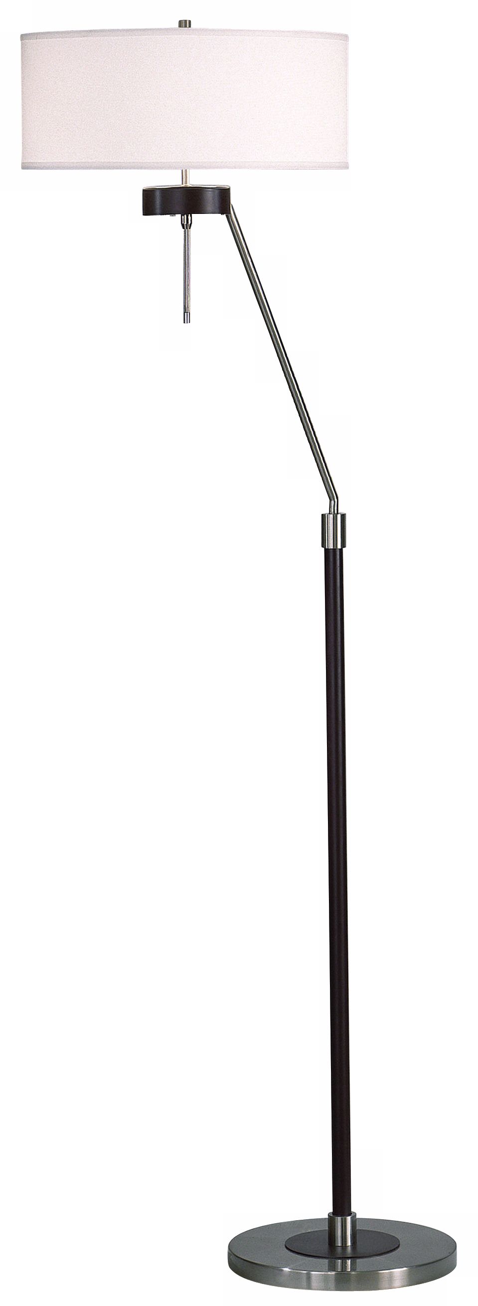 Brushed Nickel and Wood Slim Line Rotating Floor Lamp