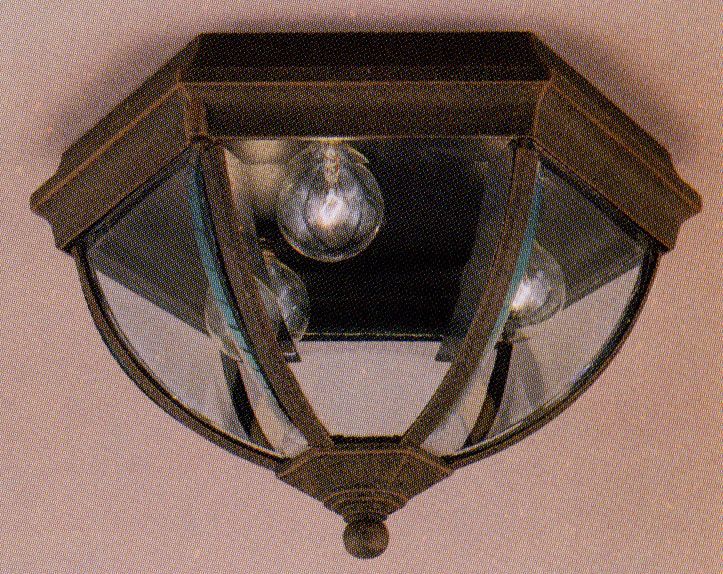 Rust Finish 13" Wide 3-Light Ceiling Fixture