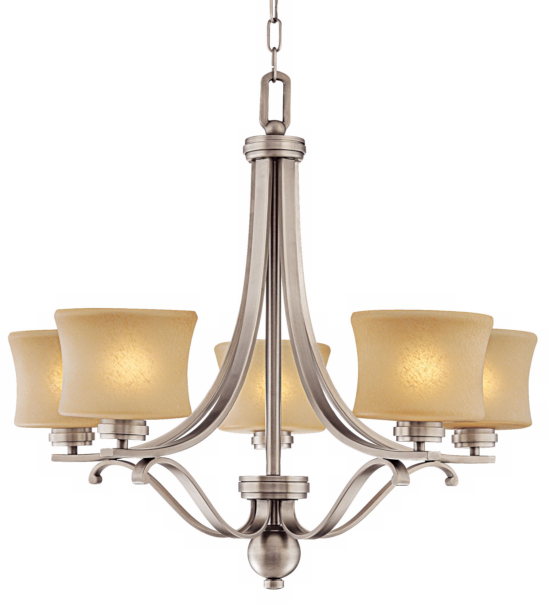 Aube Collection Brushed Pewter 5-Light Chandelier