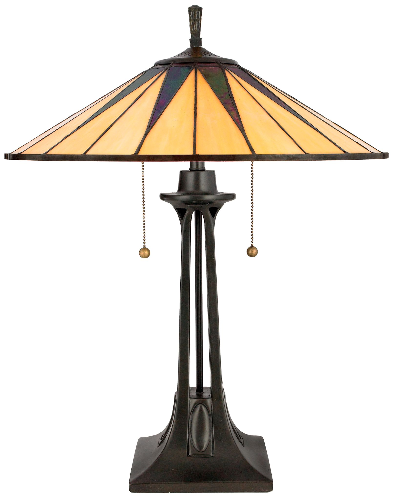 Quoizel Gotham Antique Bronze Tiffany Style Table Lamp