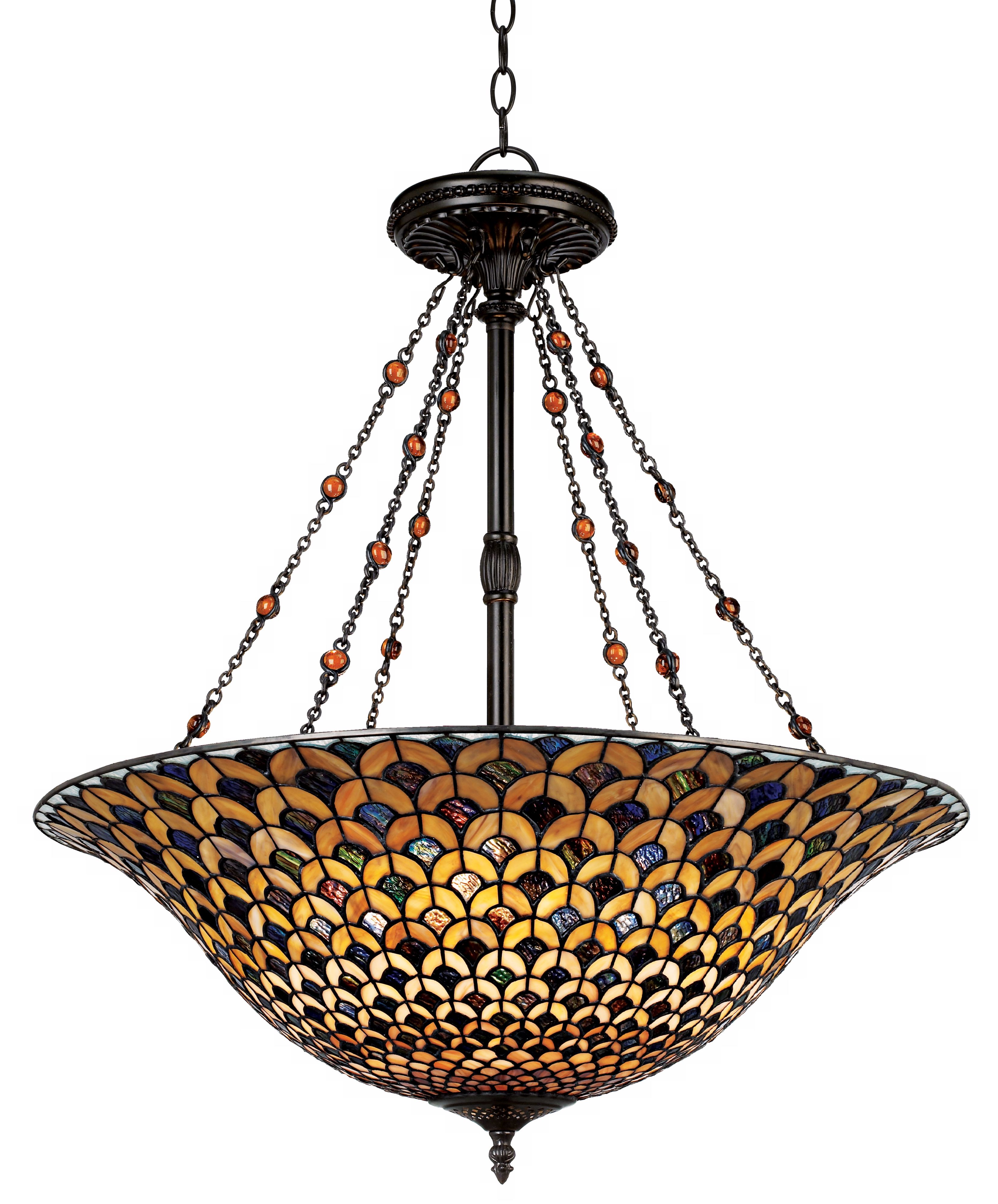 Robert Louis Tiffany Scalloped 29 1/2" High Pendant Light