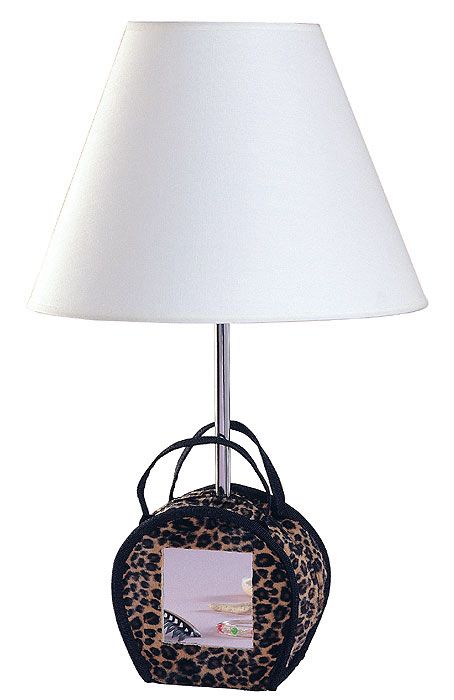 Animal Print Purse with Mirror Table Lamp