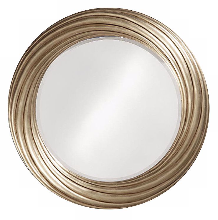 Burnished Silver Leaf Swirl 33" Wide Wall Mirror