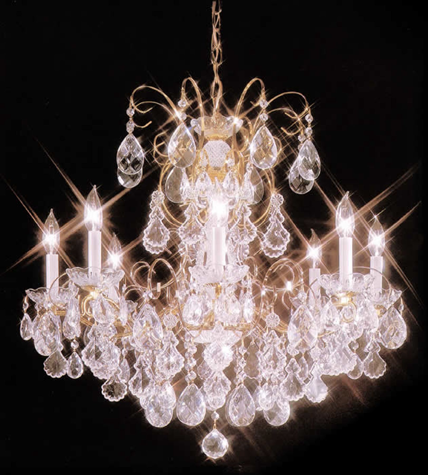 James R. Moder Eight Light Crystal Chandelier