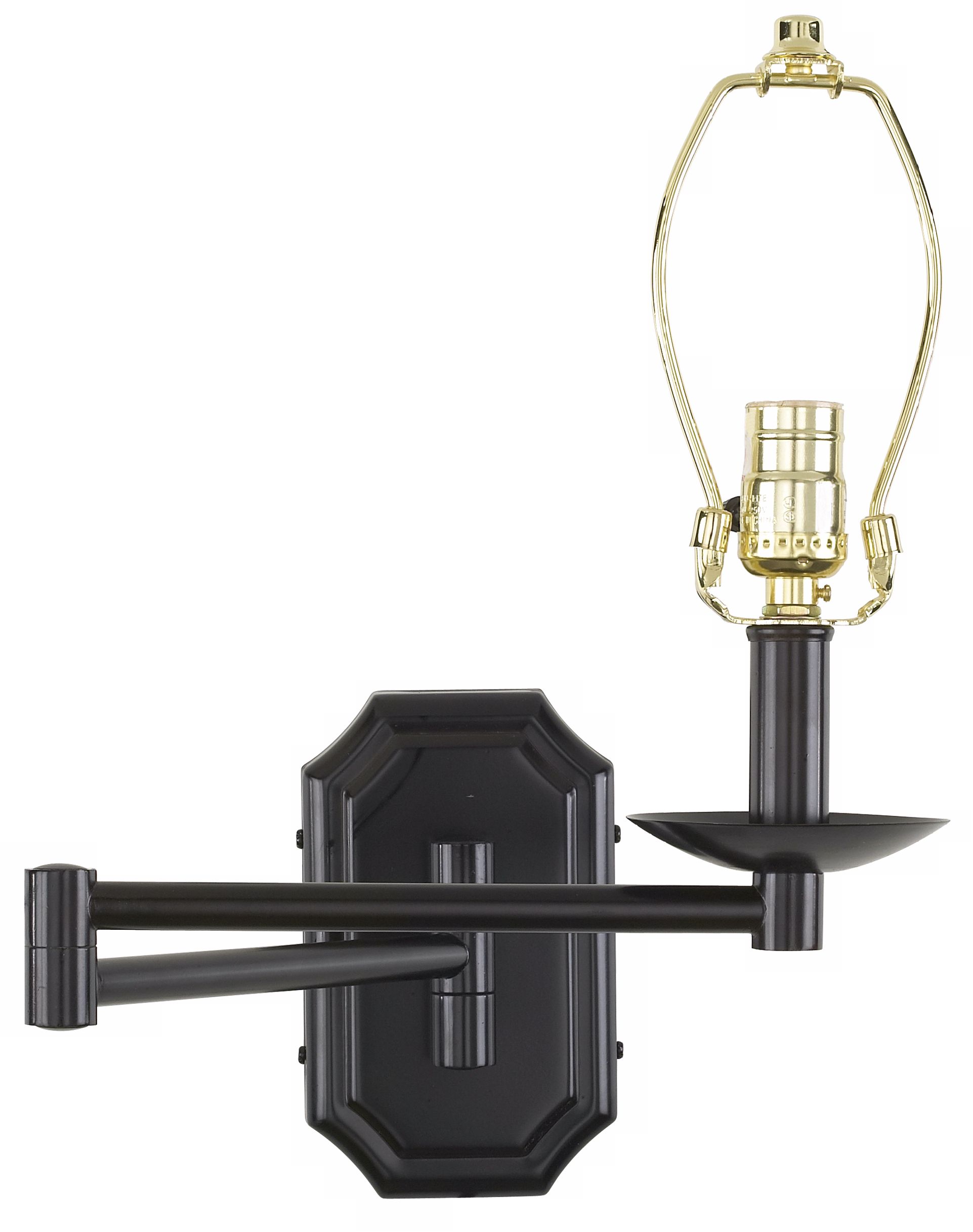 Antique Bronze Plug-In Swing Arm Wall Lamp Base