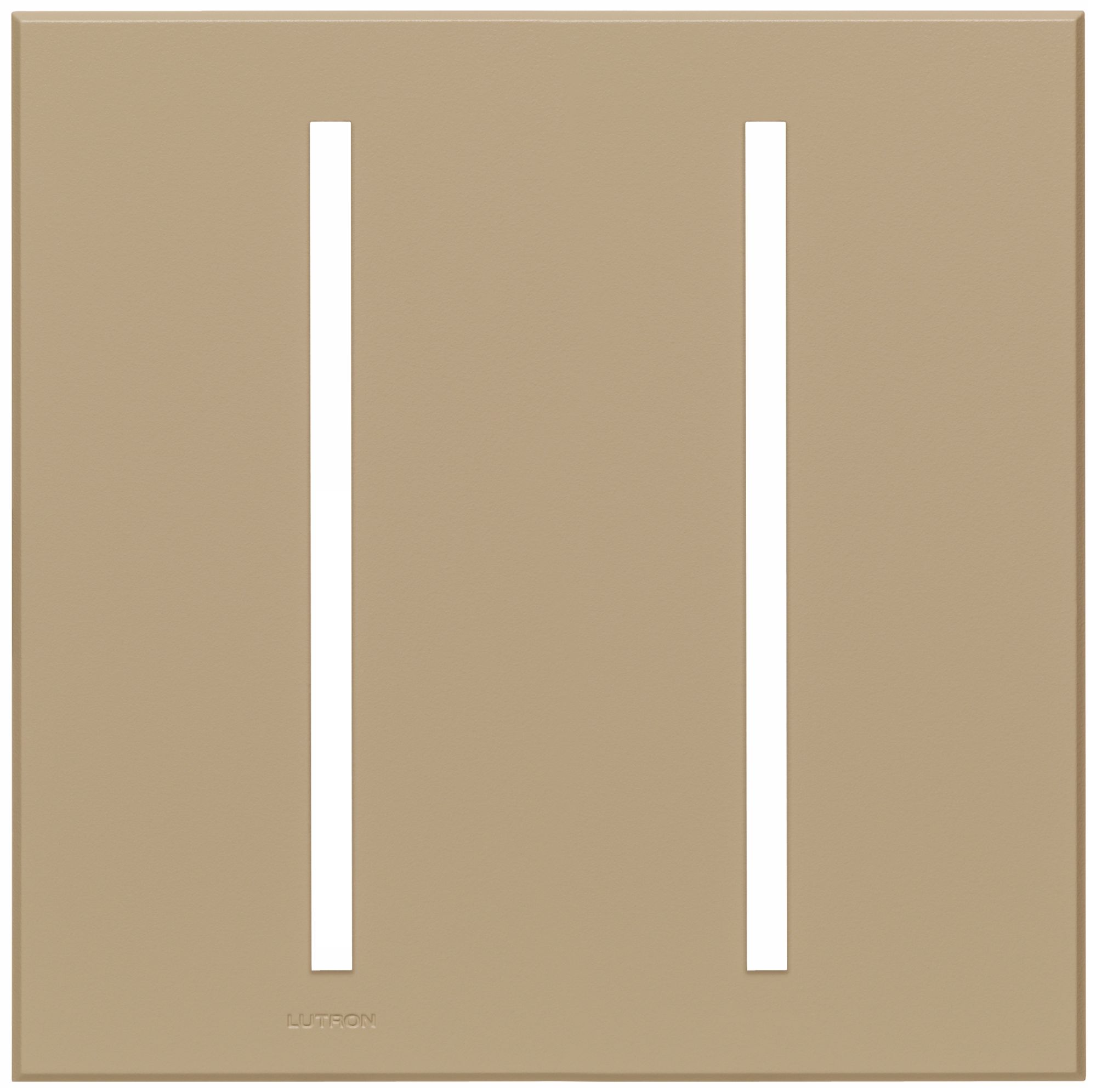 Lutron Vierti Taupe Two Gang Screwless Faceplate