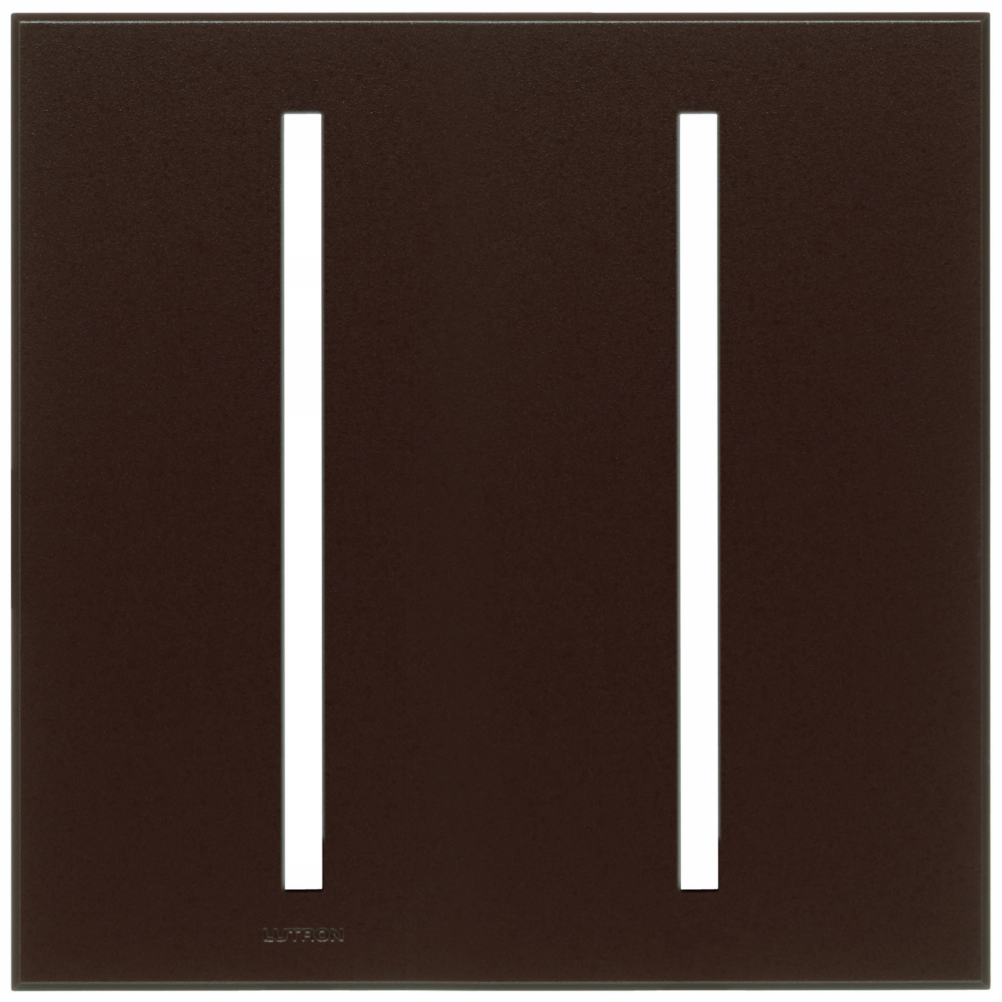 Lutron Vierti Brown Two Gang Screwless Faceplate