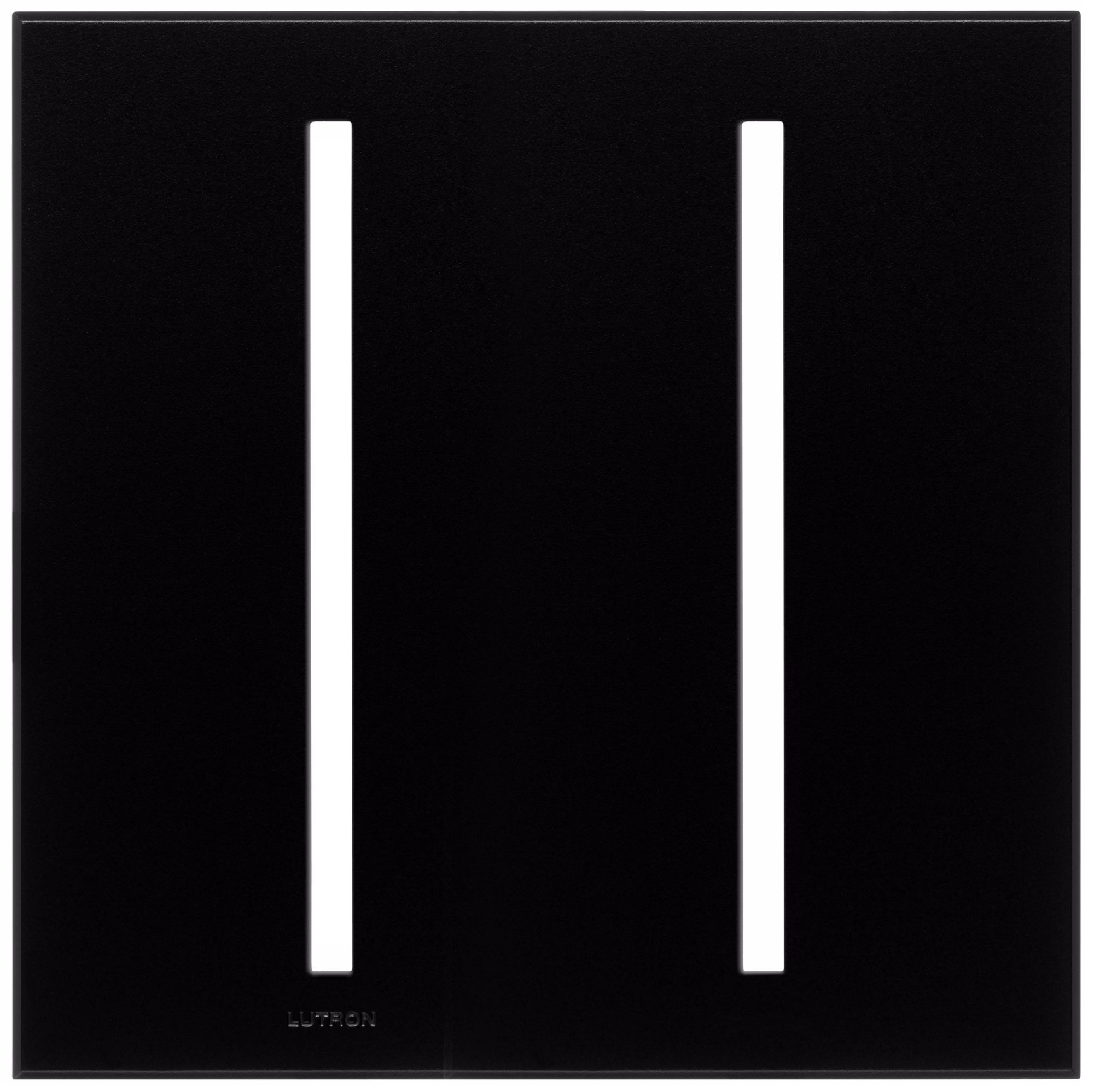 Lutron Vierti Black Two Gang Screwless Faceplate