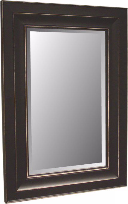 Bar Harbour Distressed Black Finish 46" High Wall Mirror