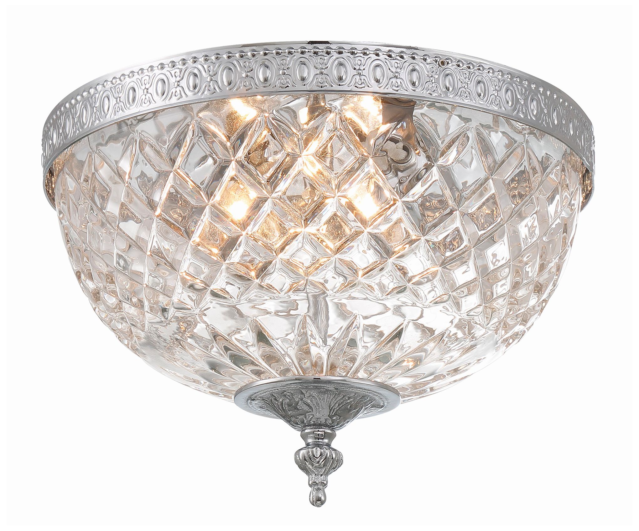 Lead Crystal 12" Wide Flushmount Ceiling Light Fixture