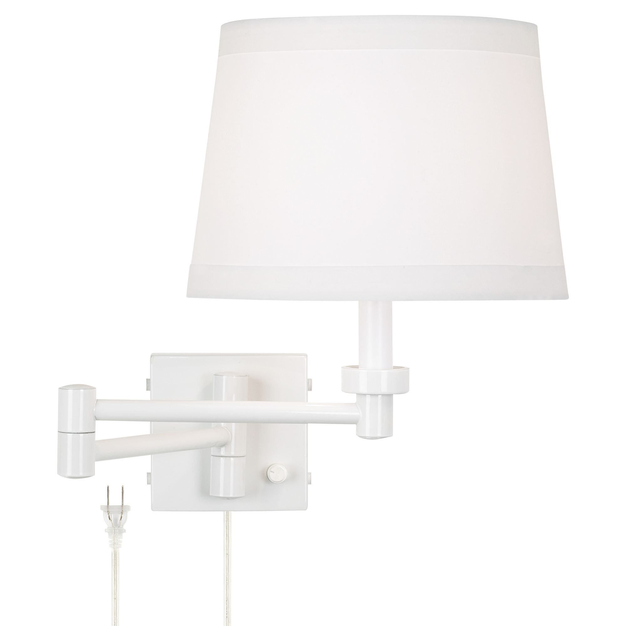 White Plug-In Swing Arm Wall Lamp