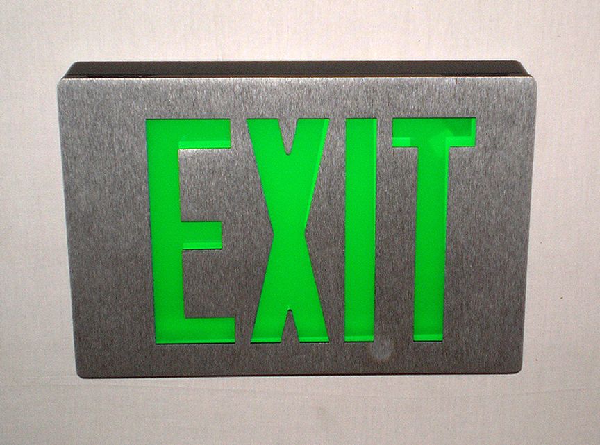 Black with Green Exit Sign From Lithonia