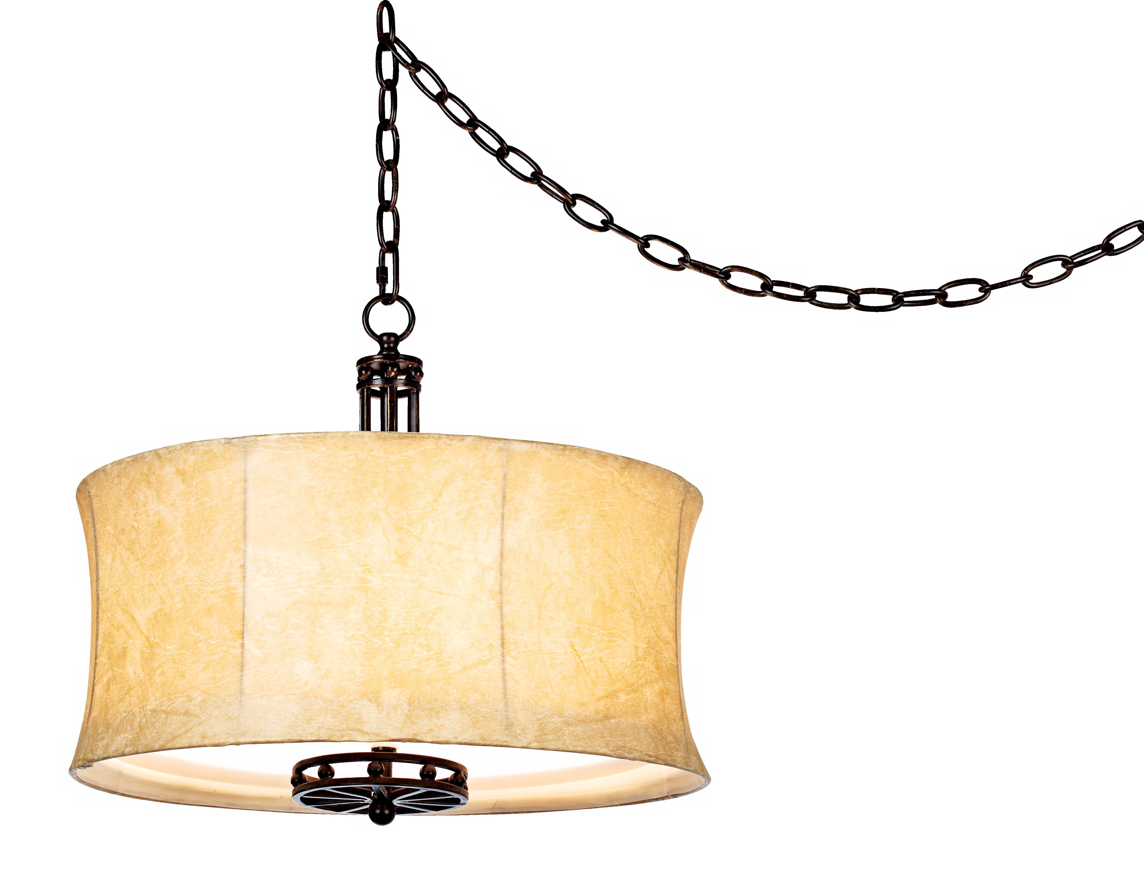Faux Leather Shade Swag Plug-In Style Pendant