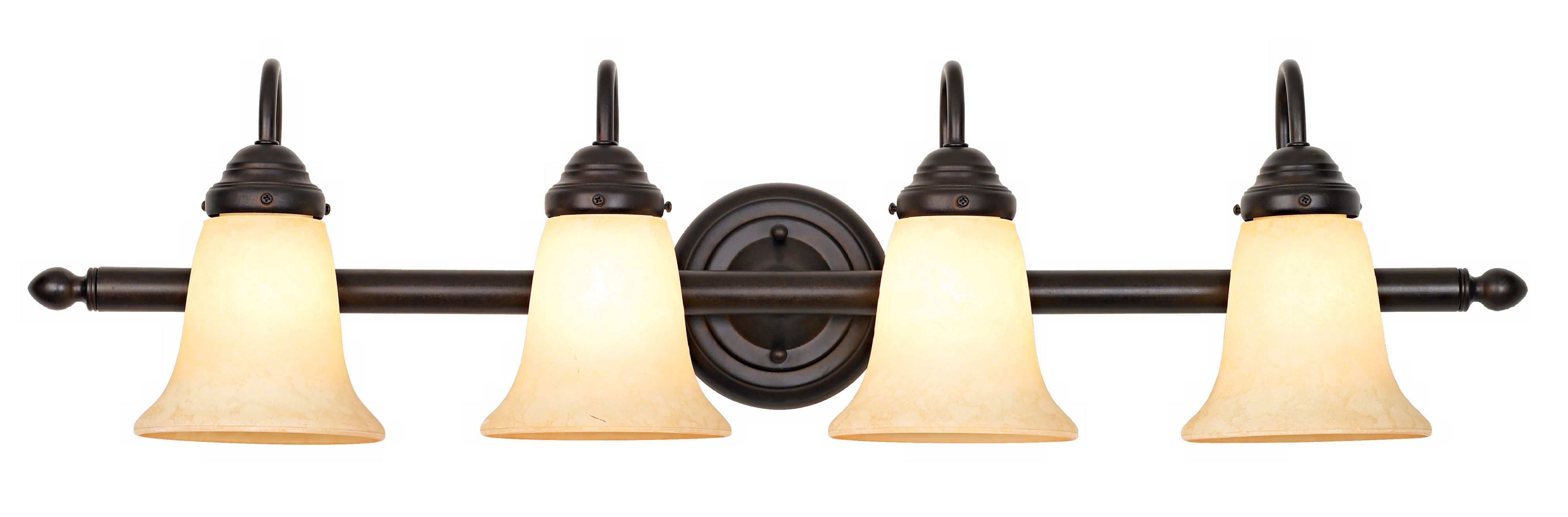 4 Light Bronze and Scavo Glass Bath Light