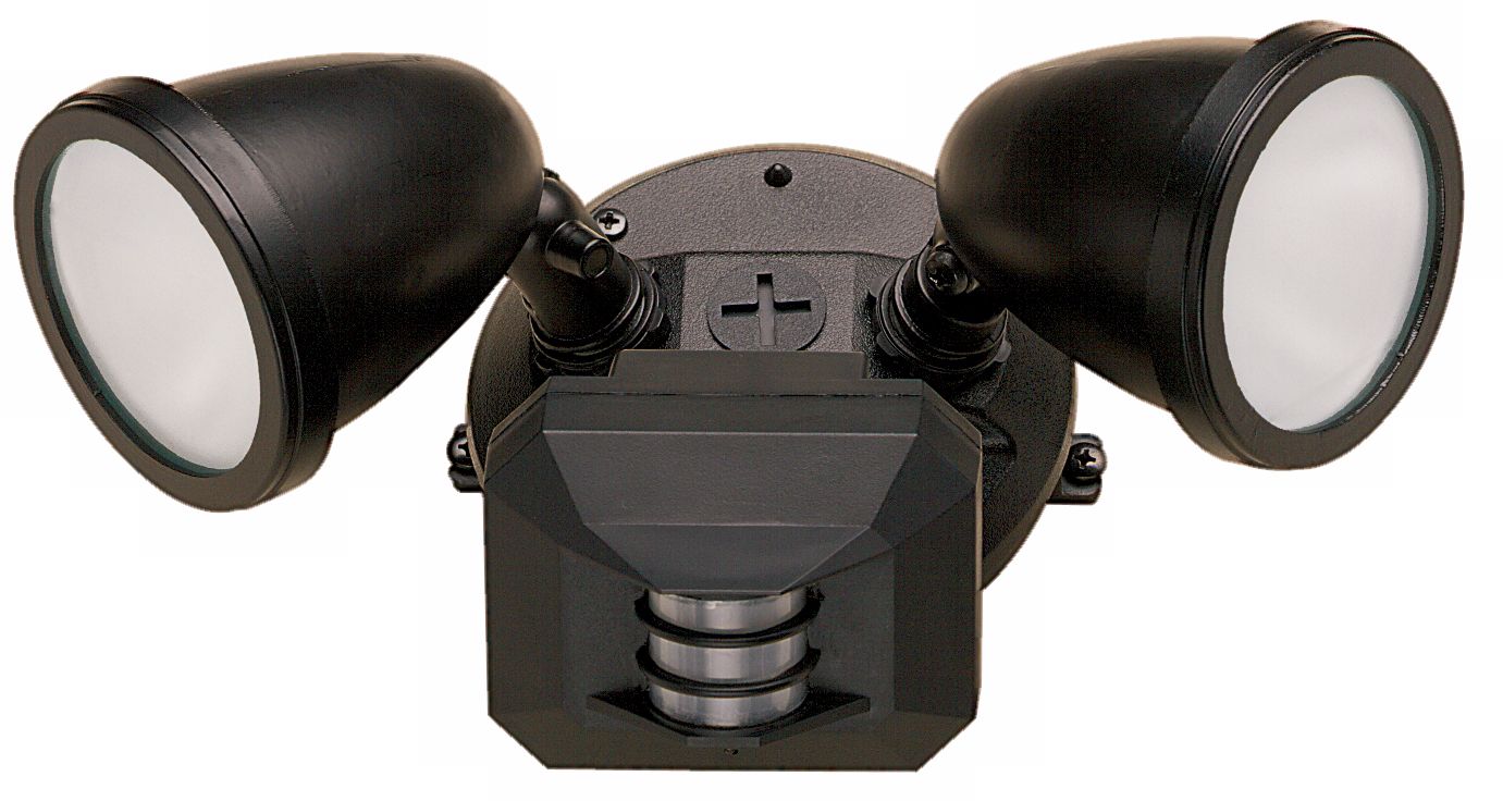 Two Light Black Outdoor Spotlight with Motion Sensor