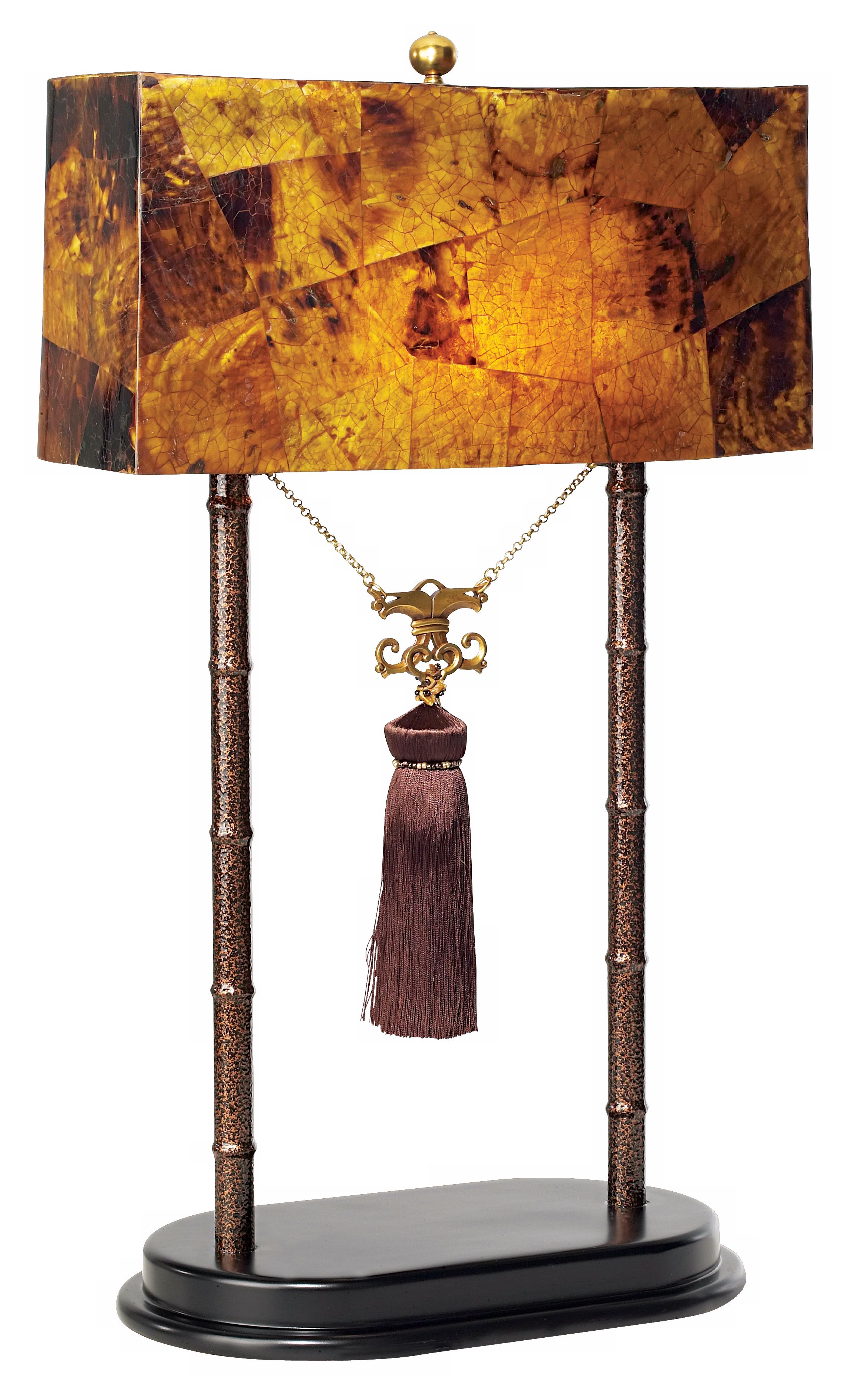 Maitland-Smith Faux Tortoise Pen Shell Shade Table Lamp