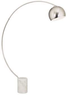 Possini Euro White Marble Base Arc Floor Lamp