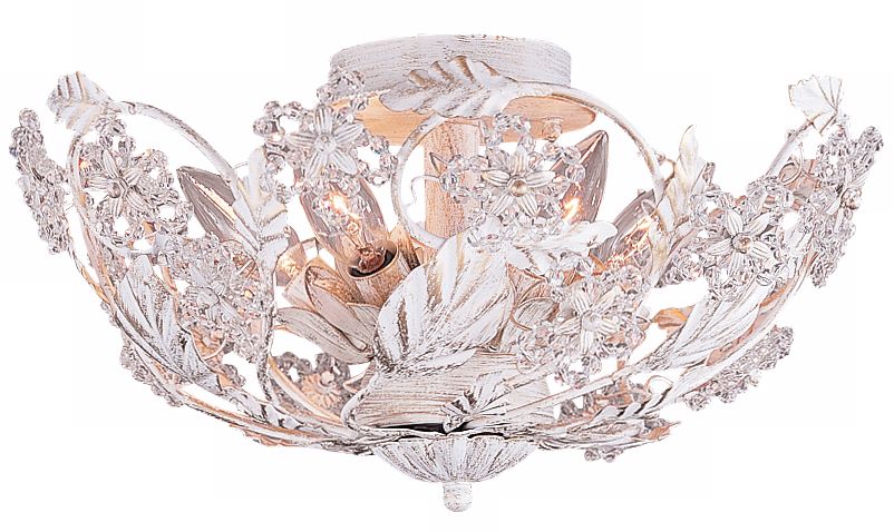 Paris Flea Collection Antique White 12" Wide Ceiling Light