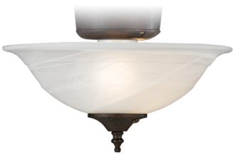 Alabaster Bowl Pull Chain Ceiling Fan Light Kit 08607