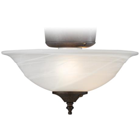 Alabaster Bowl Pull Chain Ceiling Fan Light Kit - #08607 | LampsPlus.