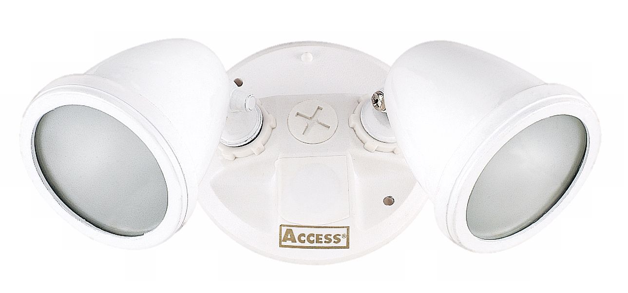 Two Light  10 1/2" Wide White Finish Outdoor Spotlight