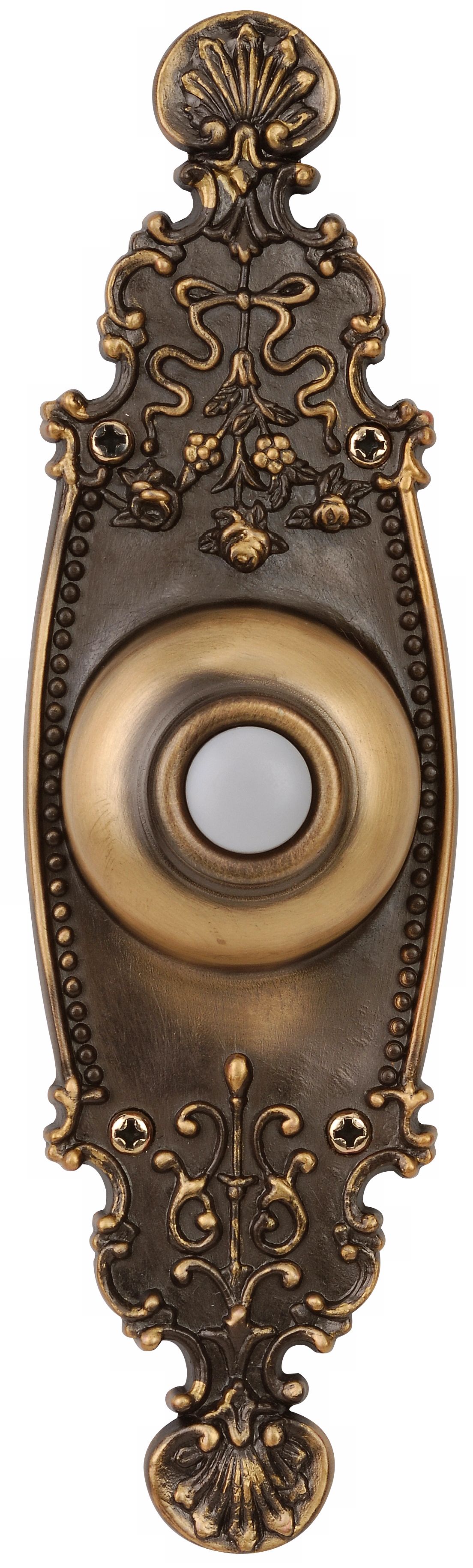 Crest Burnished Brass Doorbell Button