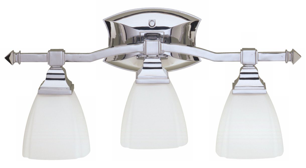 Chrome Satin Etched Opal 22" Wide Bathroom Light Fixture