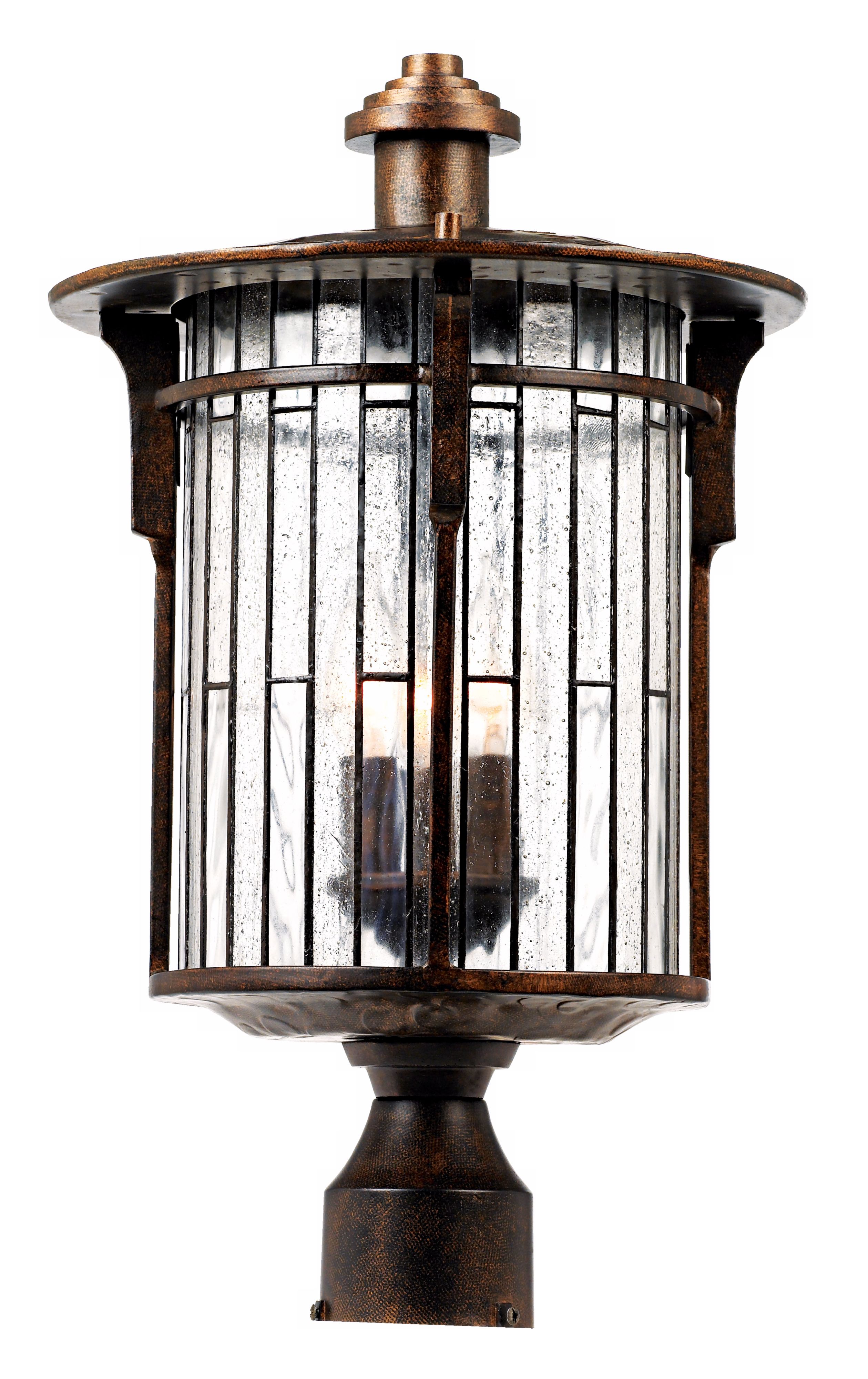 Arroyo Park 17" High Seedy Glass Outdoor Post Light
