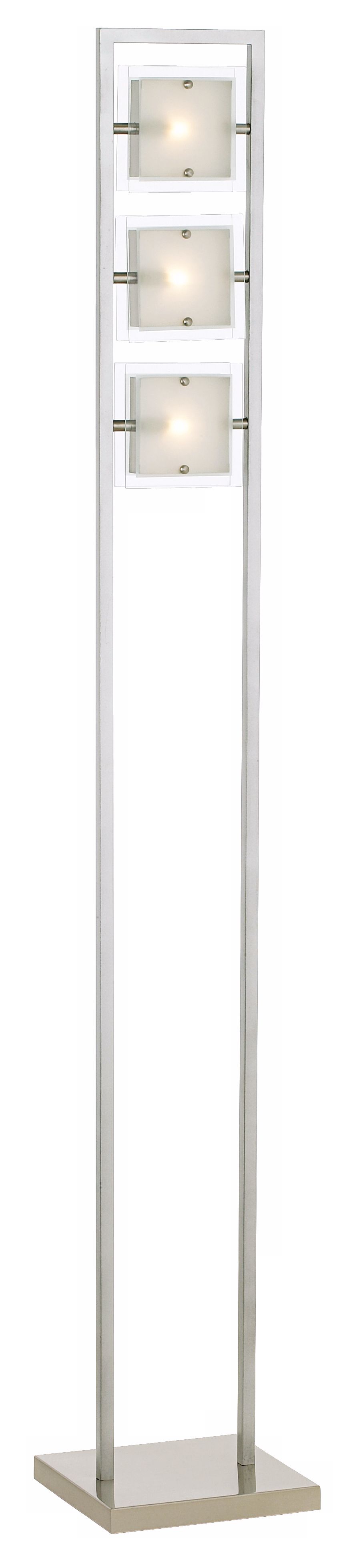 Possini Euro Design Totem Three Glass Aluminum Floor Lamp