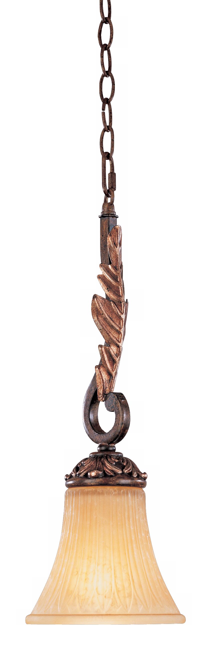 Bronze Gold Leaf Finish Mini Pendant Chandelier