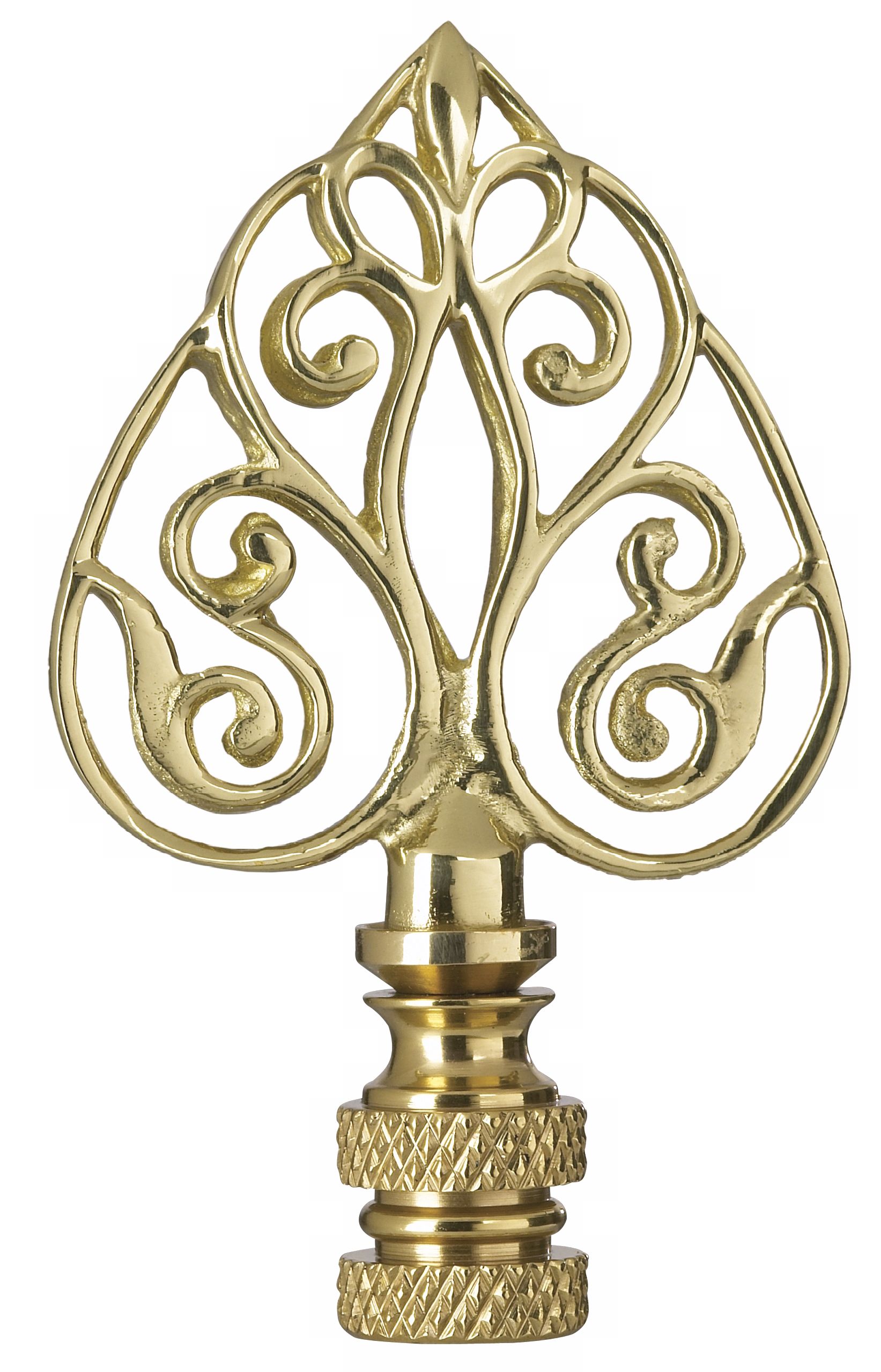Brass Filigree Apron Lamp Shade Finial