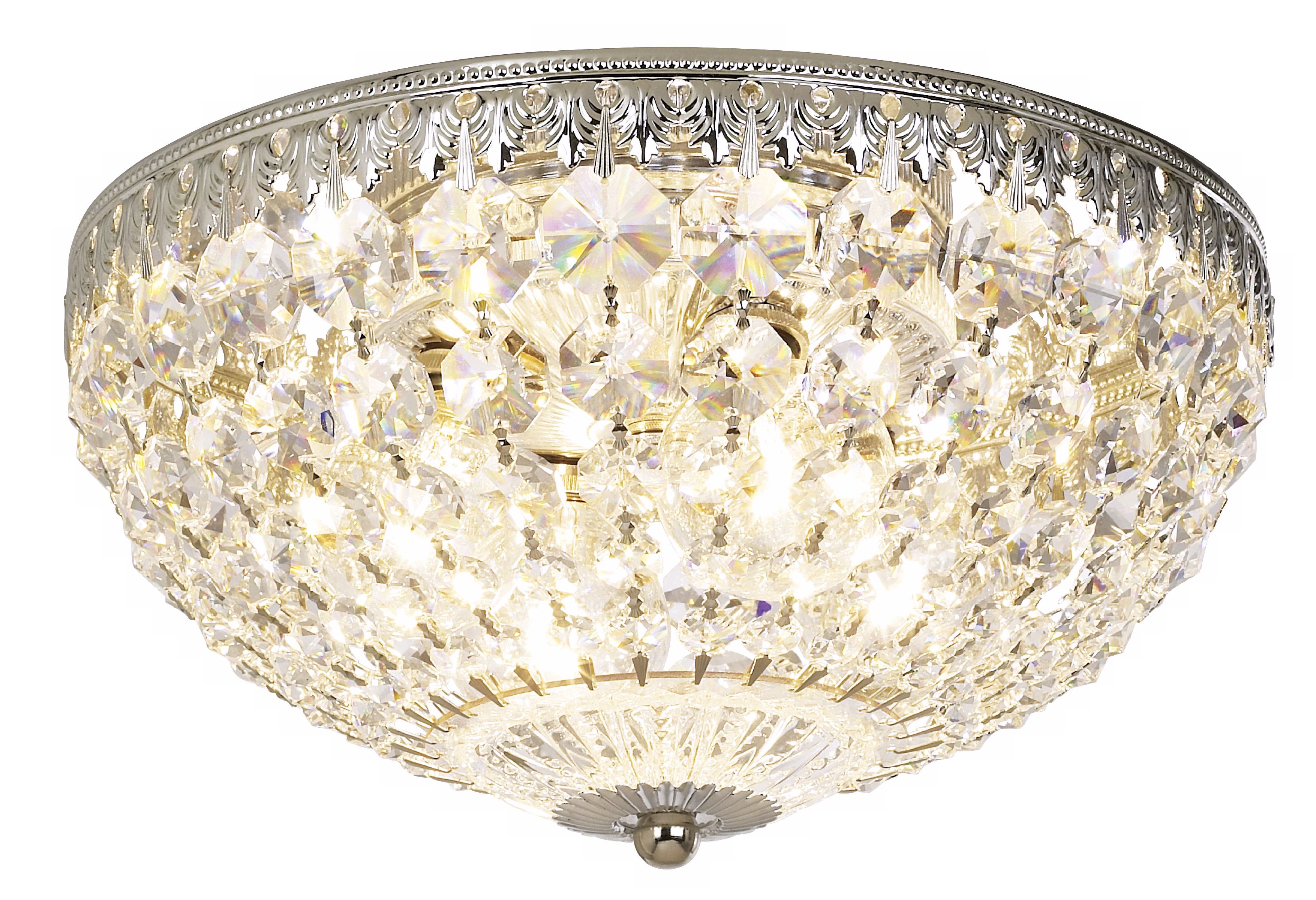 Schonbek 10" Wide Silver Crystal Flushmount