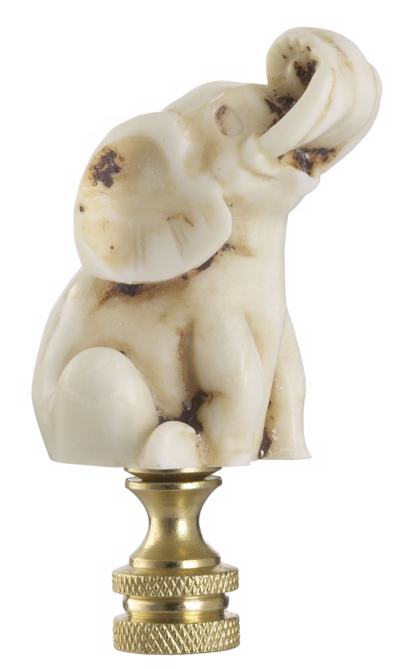 Faux Ivory Elephant Lamp Shade Finial