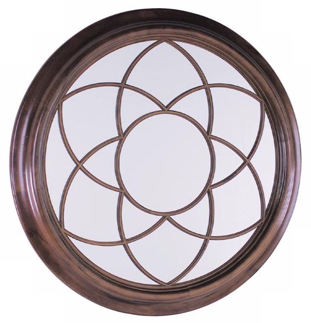 Bordeaux Pecan Finish 38 1/4" Wide Wall Mirror
