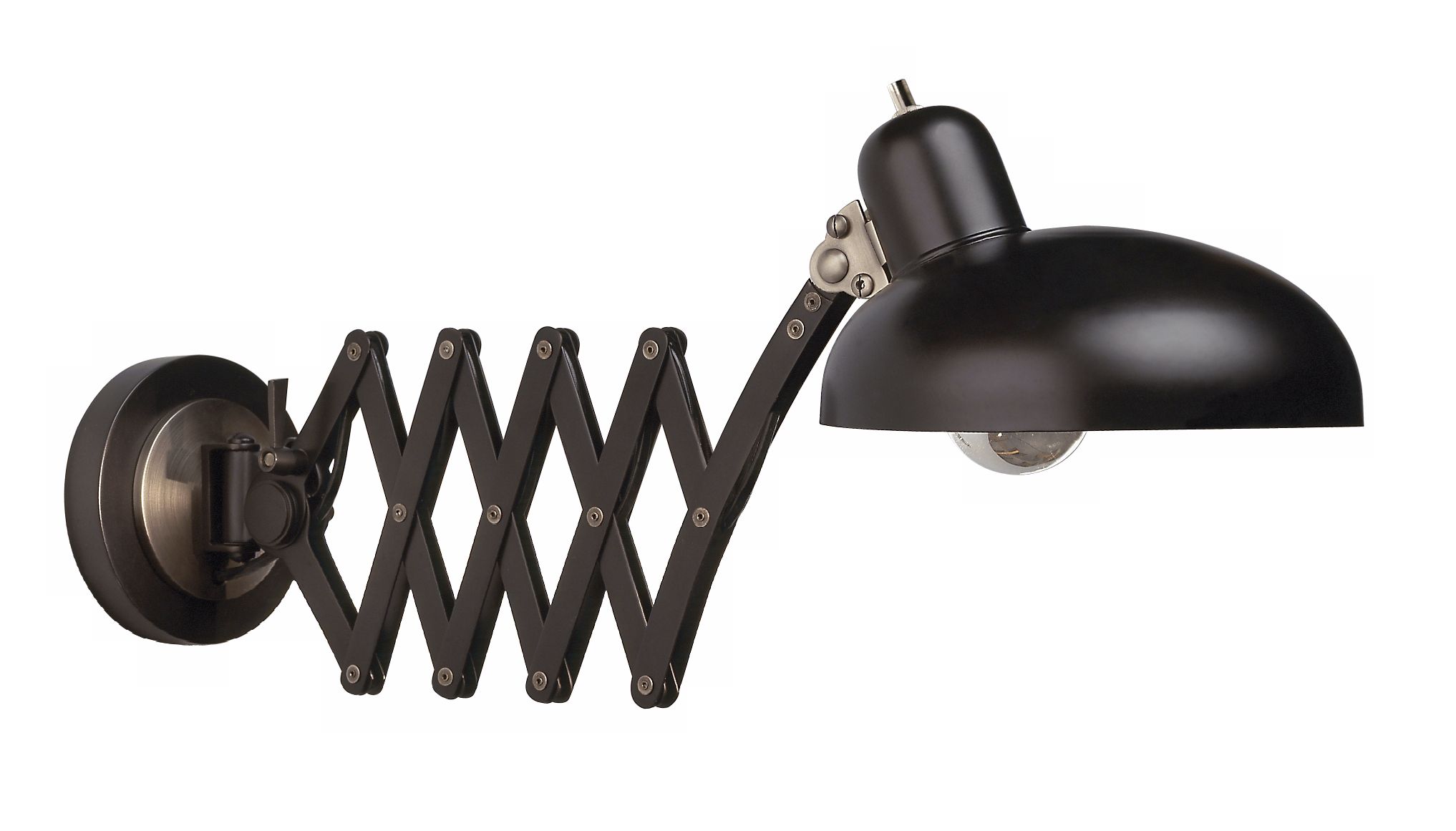 Bruno Collection Scissor Arm Pharmacy Plug-In Wall Light