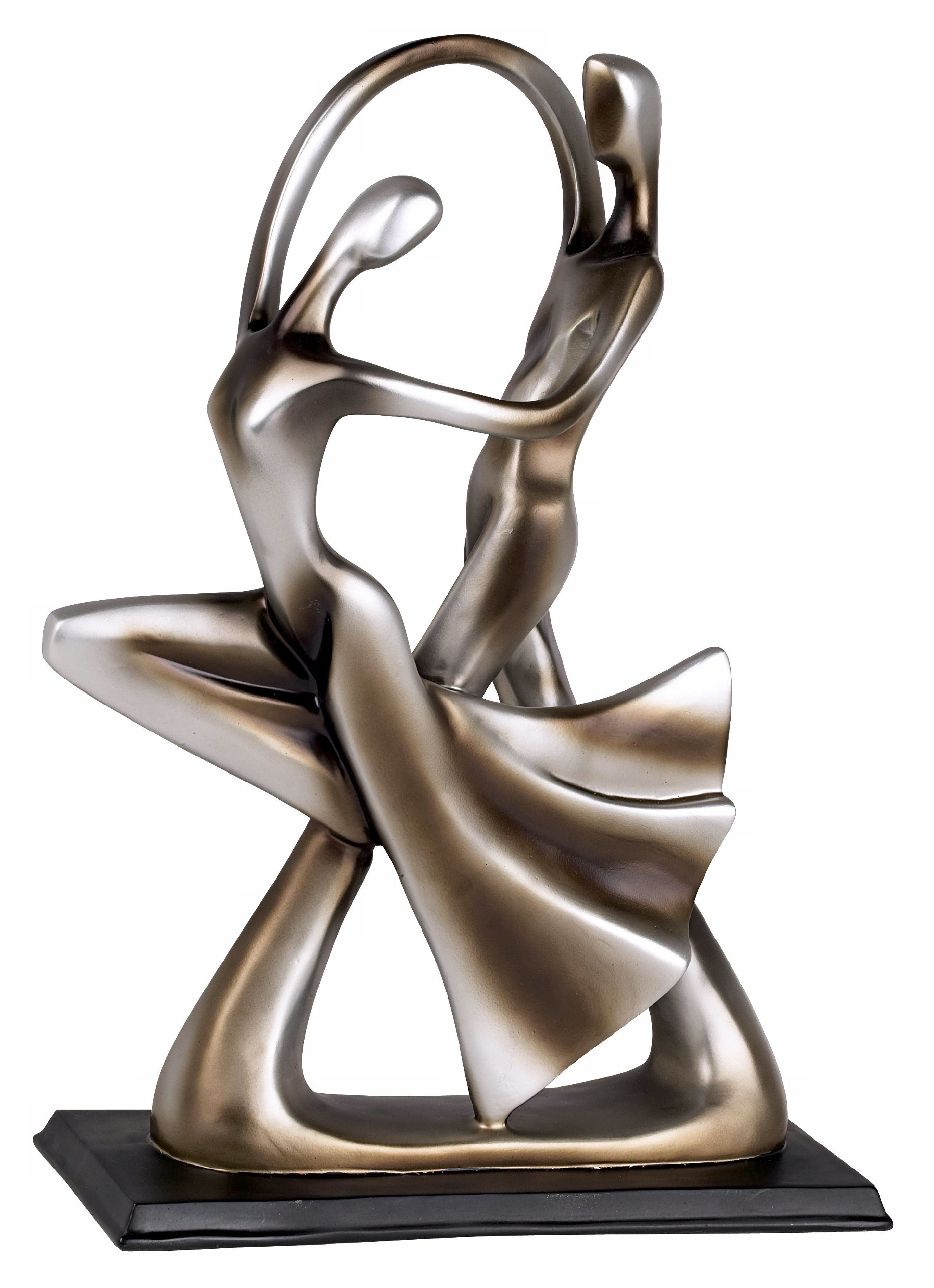 Silver Abstract Dancing Couple Sculpture