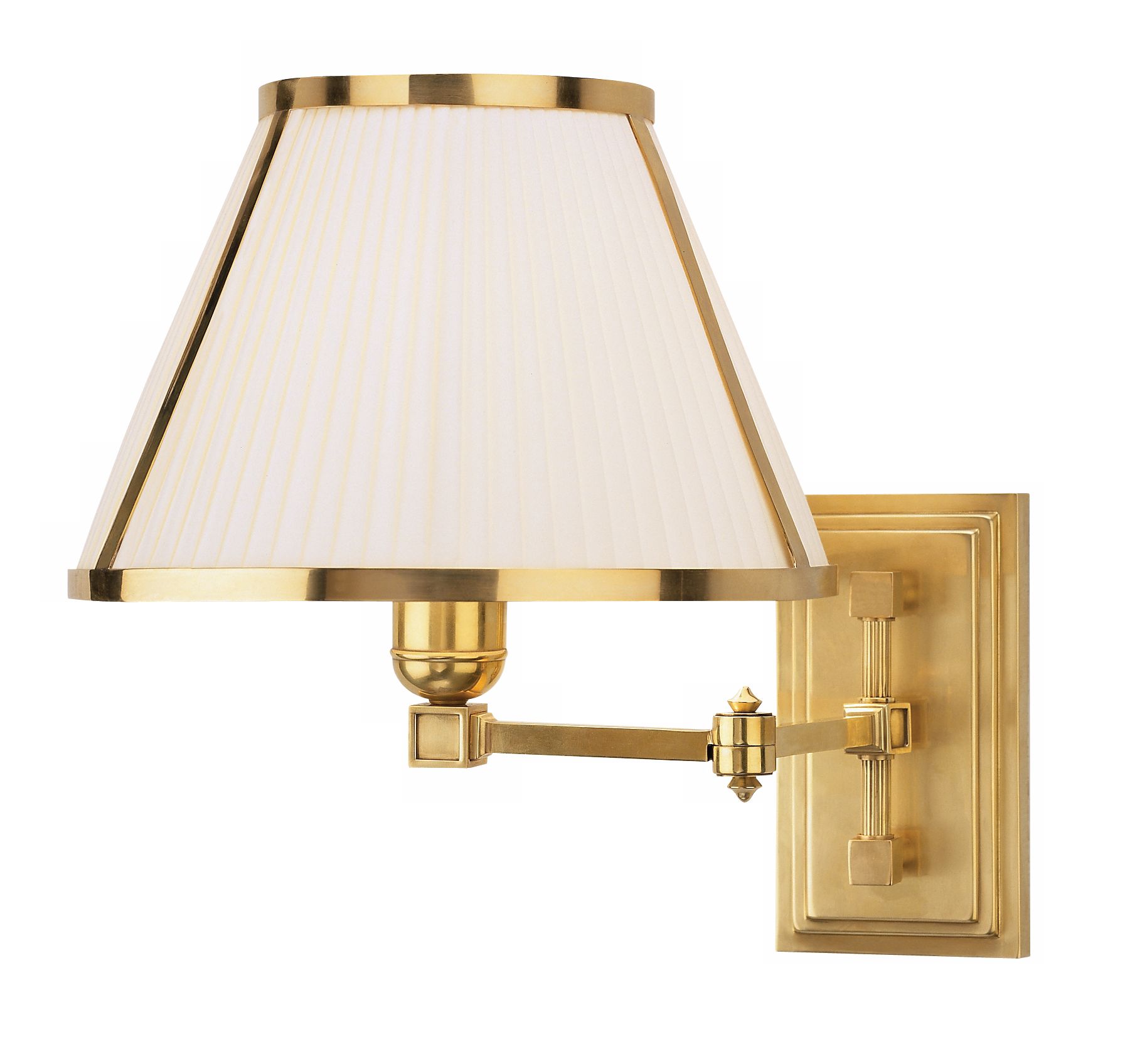 Chase Collection Antique Natural Brass Plug-In Swing Arm